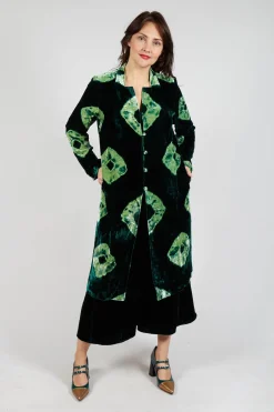 Edda Coat in Tiedye Green