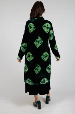 Edda Coat in Tiedye Green