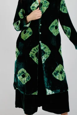 Edda Coat in Tiedye Green
