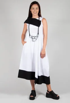 ELAN1 Dress in White with Black