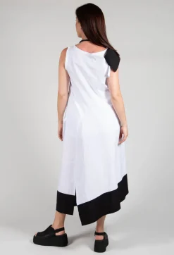 ELAN1 Dress in White with Black