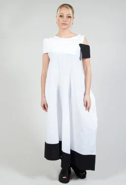 ELAN1 Dress in White with Black