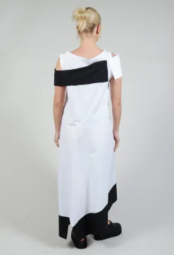 ELAN1 Dress in White with Black