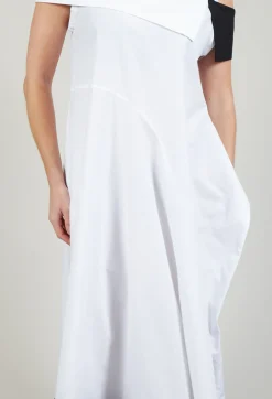 ELAN1 Dress in White with Black