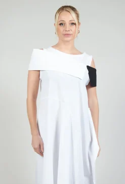 ELAN1 Dress in White with Black