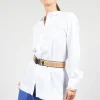 Elasticated Belt with Contrast Detail and Clasp Buckle