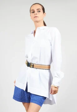 Elasticated Belt with Contrast Detail and Clasp Buckle