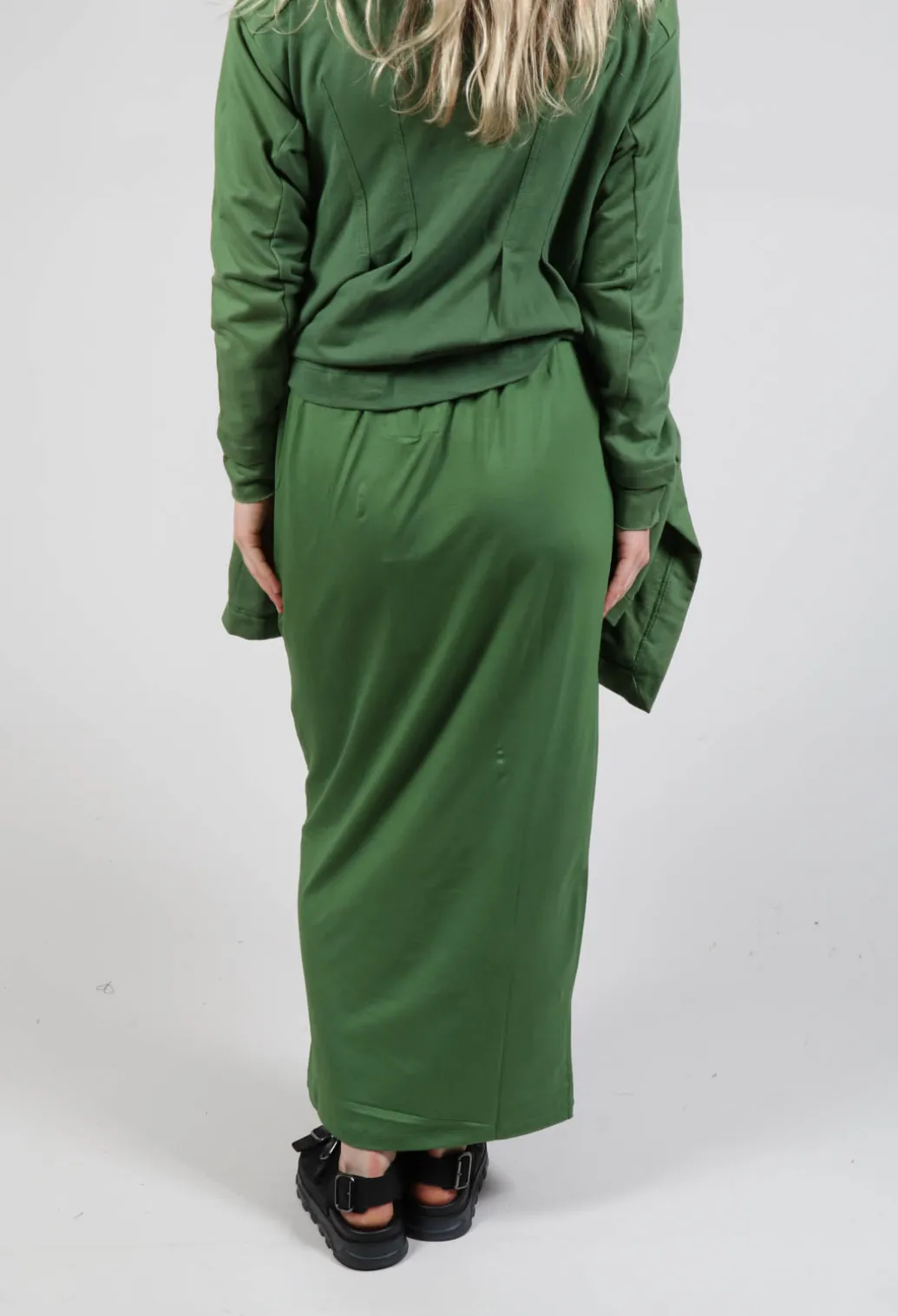 Elasticated Jersey Skirt in Green