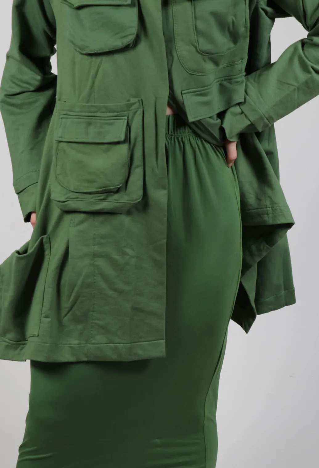 Elasticated Jersey Skirt in Green
