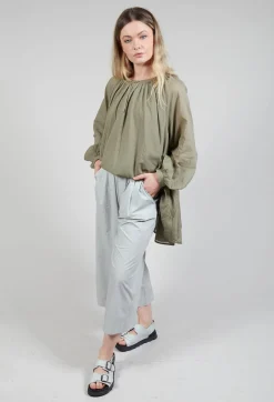 Elasticated Waist Trousers in Oyster Grey