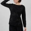 Embellished Fitted Top in Black