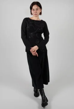 Embellished Fitted Top in Black