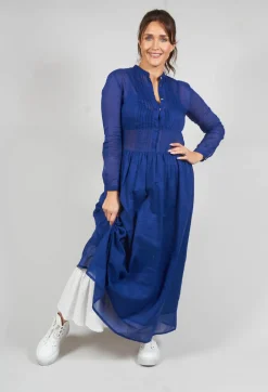 Embroidered Midi Skirt with Peplum in Chalk