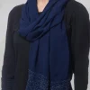 Embroidered Scarf in Sapphire