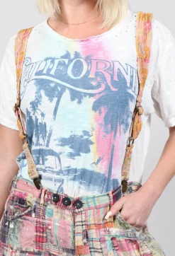 Embroidered Shea Suspenders in Deelite