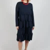 Empire Line Jersey Dress with Cut Out Feature in Blue Nights