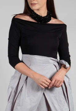 ENSA Dress in Black Light Grey