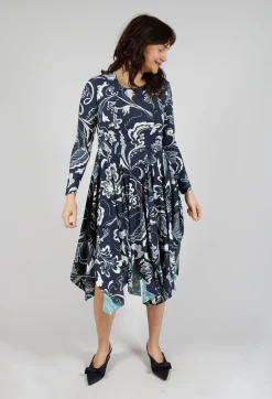 Enthusiasm Dress in Navy Print