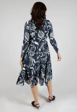 Enthusiasm Dress in Navy Print