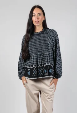 Esther Handwoven Top in Black