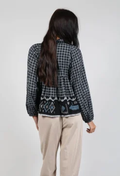 Esther Handwoven Top in Black