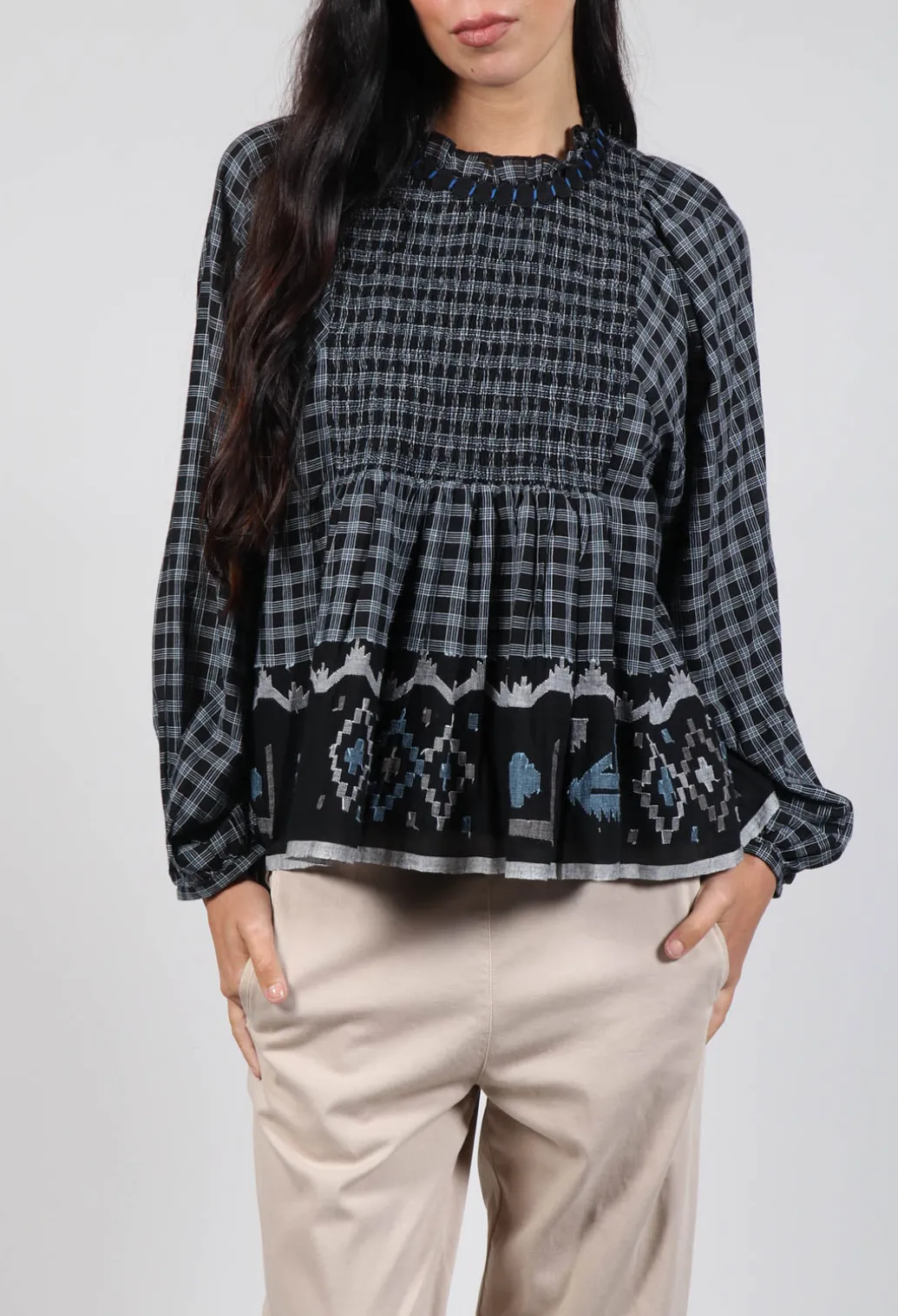 Esther Handwoven Top in Black