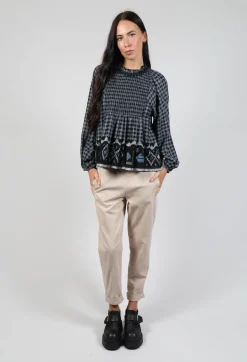 Esther Handwoven Top in Black