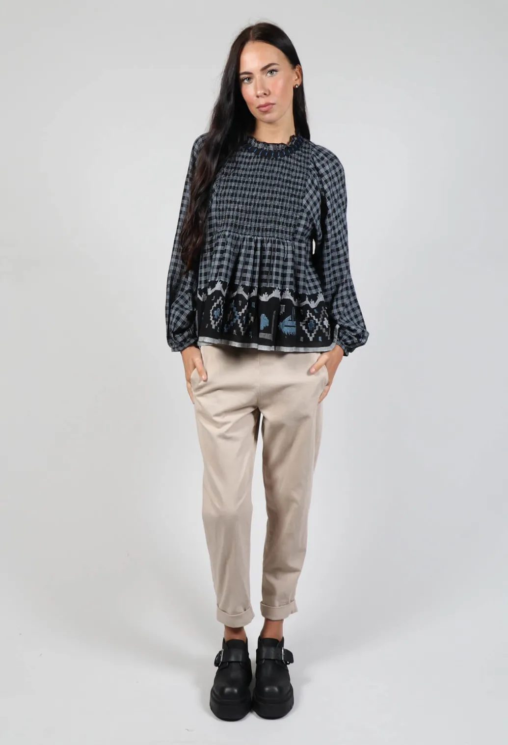 Esther Handwoven Top in Black