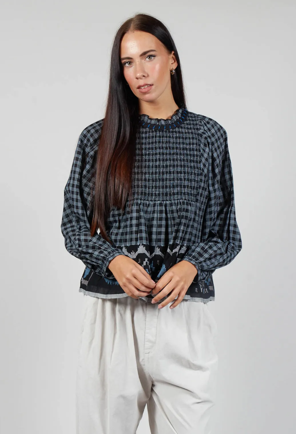 Esther Handwoven Top in Black