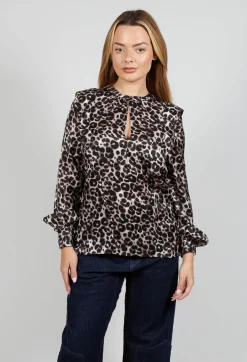 Evelyn Blouse in Leopard Soil
