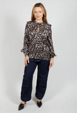Evelyn Blouse in Leopard Soil