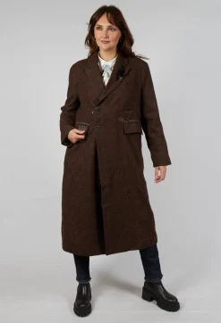 Evening Coat in Original Brown Minature Check