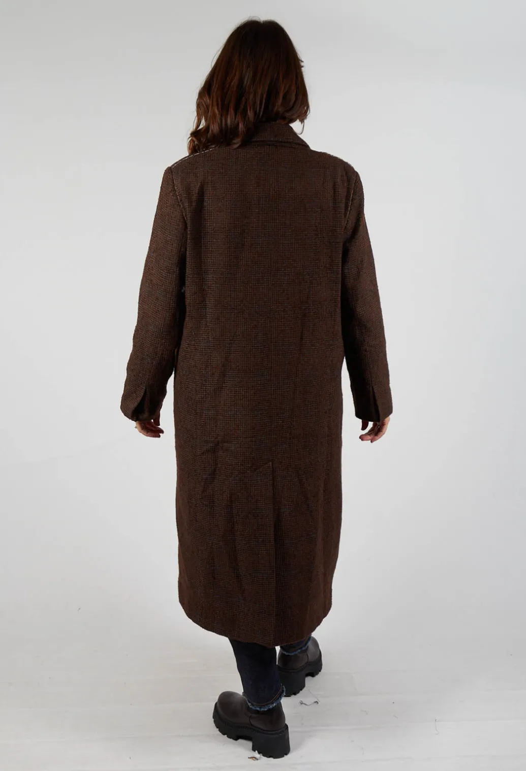 Evening Coat in Original Brown Minature Check