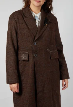 Evening Coat in Original Brown Minature Check