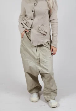 Extreme Drop Crotch Trousers with Pull Toggle Waist in Eraser