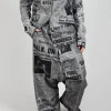 Extreme Drop Crotch Trousers in Moonwalk