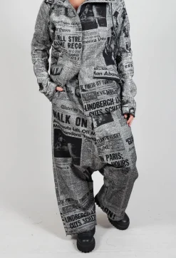 Extreme Drop Crotch Trousers in Moonwalk