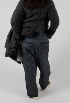 Extreme Drop Crotch Trousers with Pull Toggle Waist in Coal Cloud