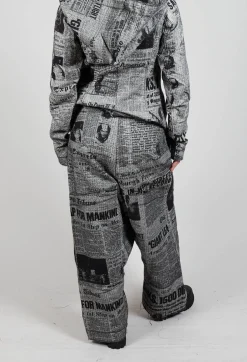 Extreme Drop Crotch Trousers in Moonwalk