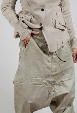 Extreme Drop Crotch Trousers with Pull Toggle Waist in Eraser