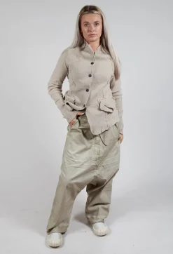Extreme Drop Crotch Trousers with Pull Toggle Waist in Eraser