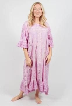 Eyelet Anna Grace Dress in Purple Boba