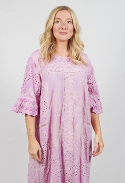 Eyelet Anna Grace Dress in Purple Boba