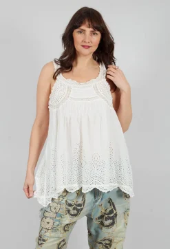 Eyelet Clementine Tank in True