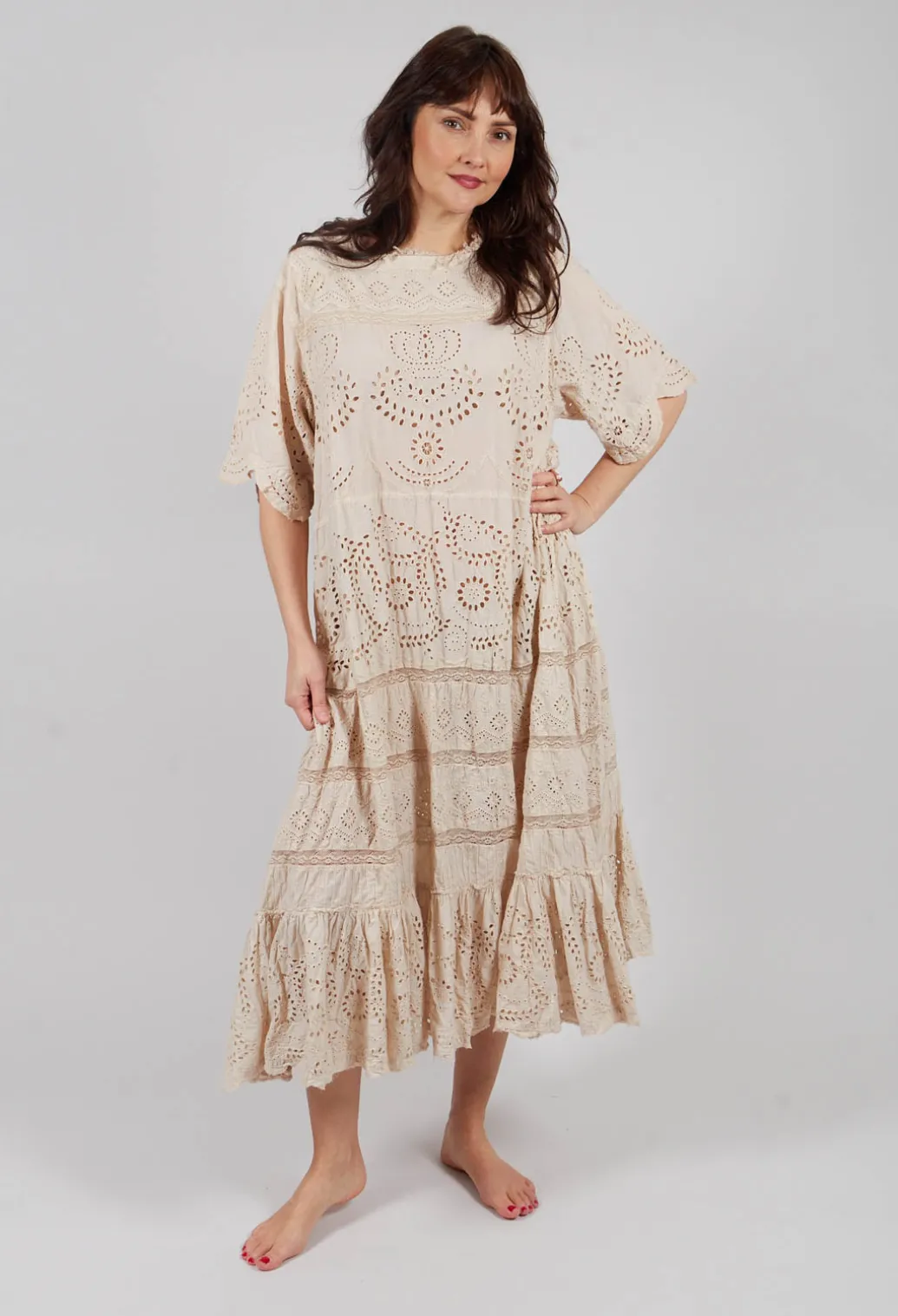Eyelet Heeren Dress in Moonlight