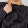 Facetated Glass Necklace in Black