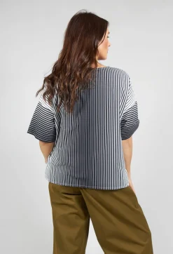 Faly Shirt in Off White and Night Stripe