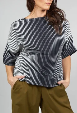 Faly Shirt in Off White and Night Stripe