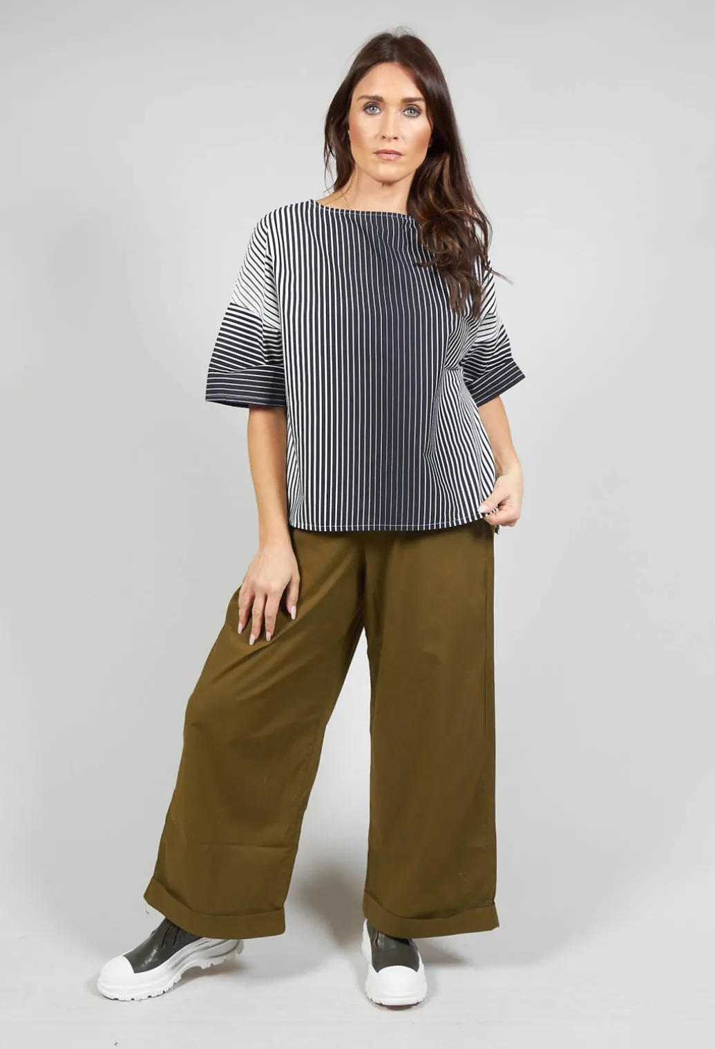 Faly Shirt in Off White and Night Stripe