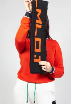 Faux Fur Snood in Molibdenite Black / Orange